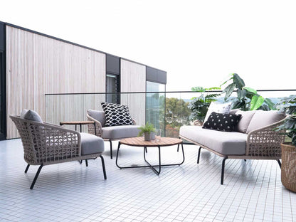 Majorca Luxury Outdoor Sofa: Handwoven Marine Rope, Sunbrella Cushions, Durable Aluminium Frame