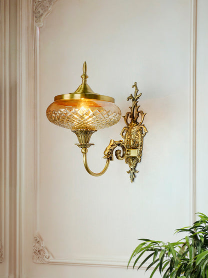 Brass Antique Glass Brass 1-Light Wall Sconce – 30.5 cm