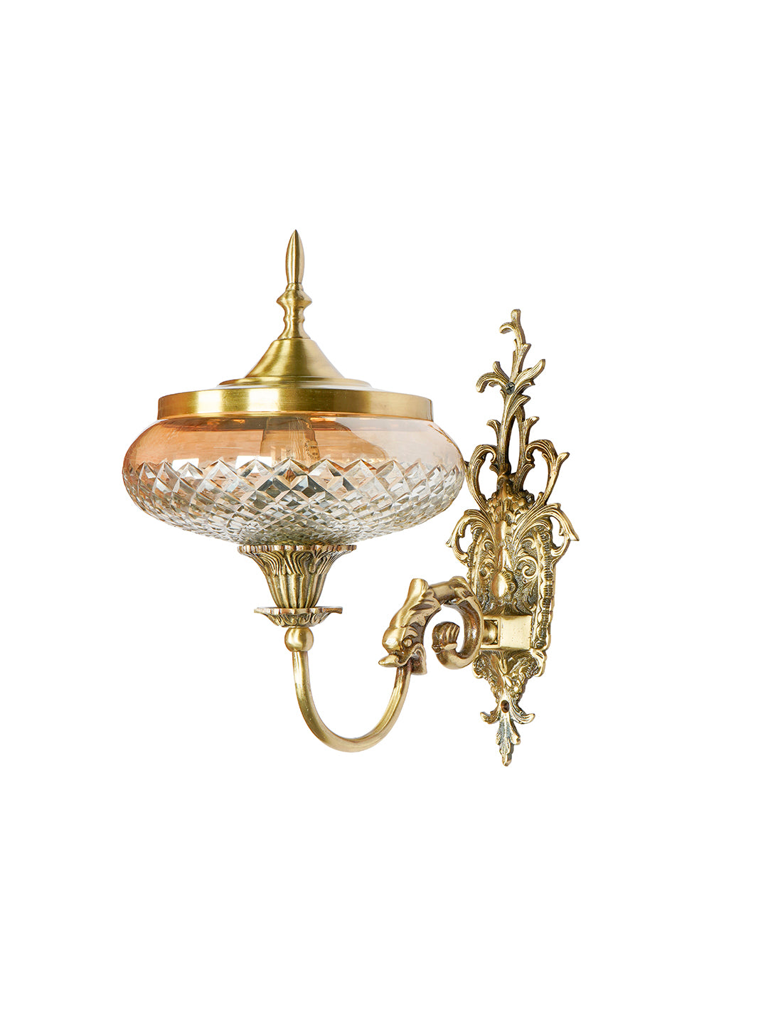 Brass Antique Glass Brass 1-Light Wall Sconce – 30.5 cm