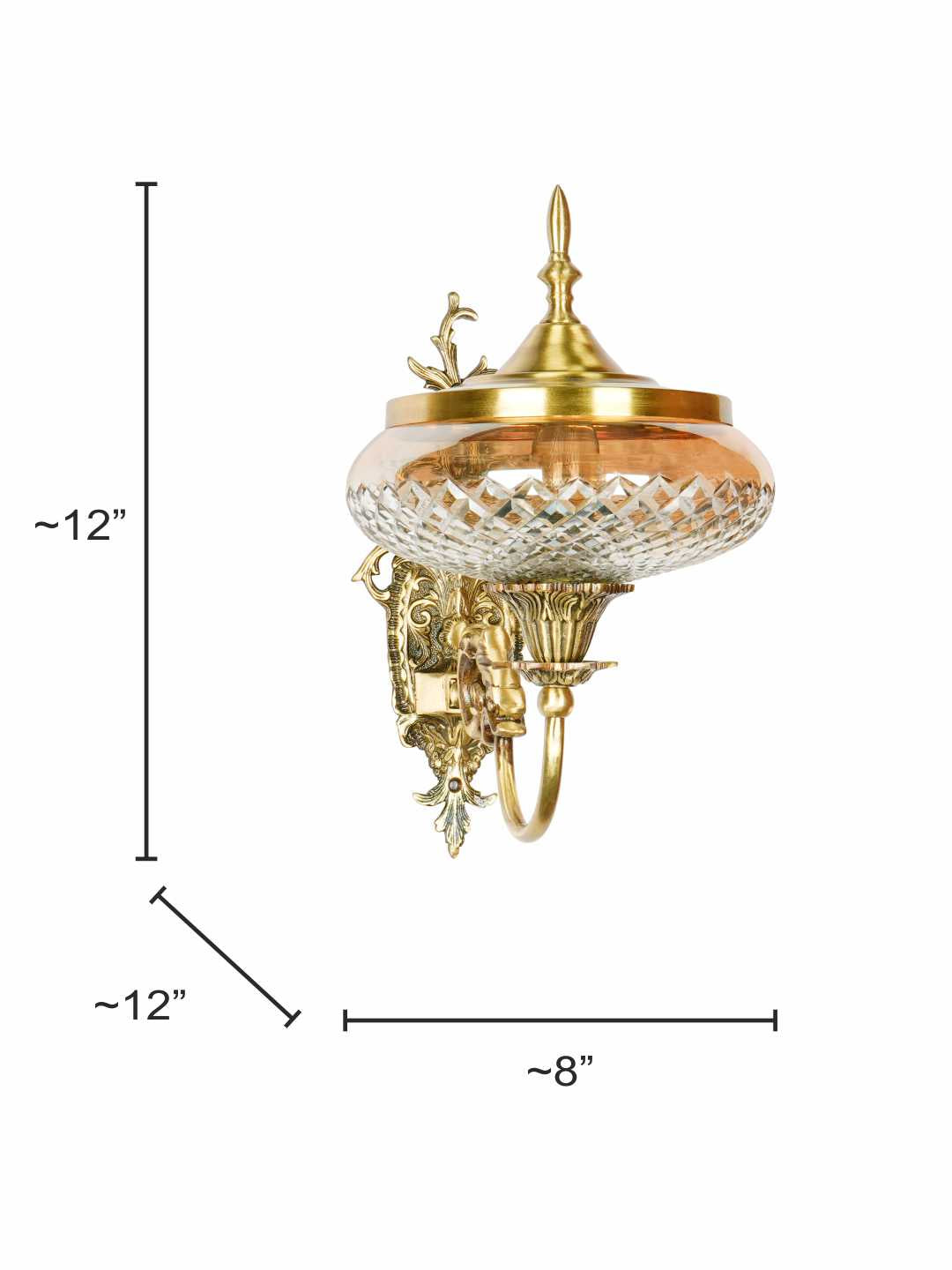 Brass Antique Glass Brass 1-Light Wall Sconce – 30.5 cm