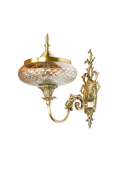Brass Antique Glass Brass 1-Light Wall Sconce – 30.5 cm