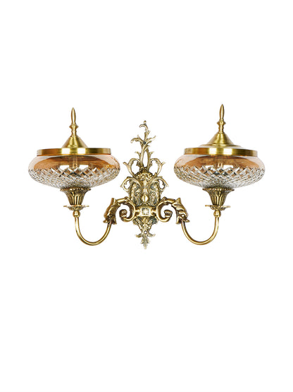 Brass Antique Glass Brass 2-Light Wall Sconce – 54.6 cm