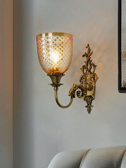 Brass Antique Glass Brass 1-Light Wall Sconce – 30.5 cm