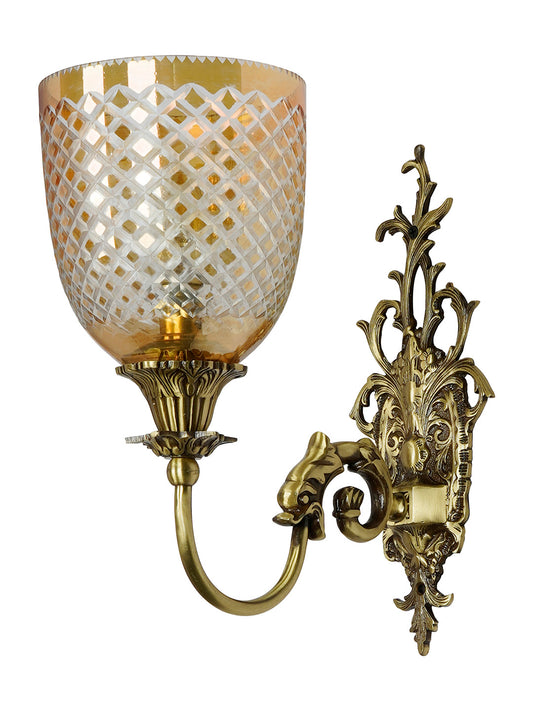 Brass Antique Glass Brass 1-Light Wall Sconce – 30.5 cm