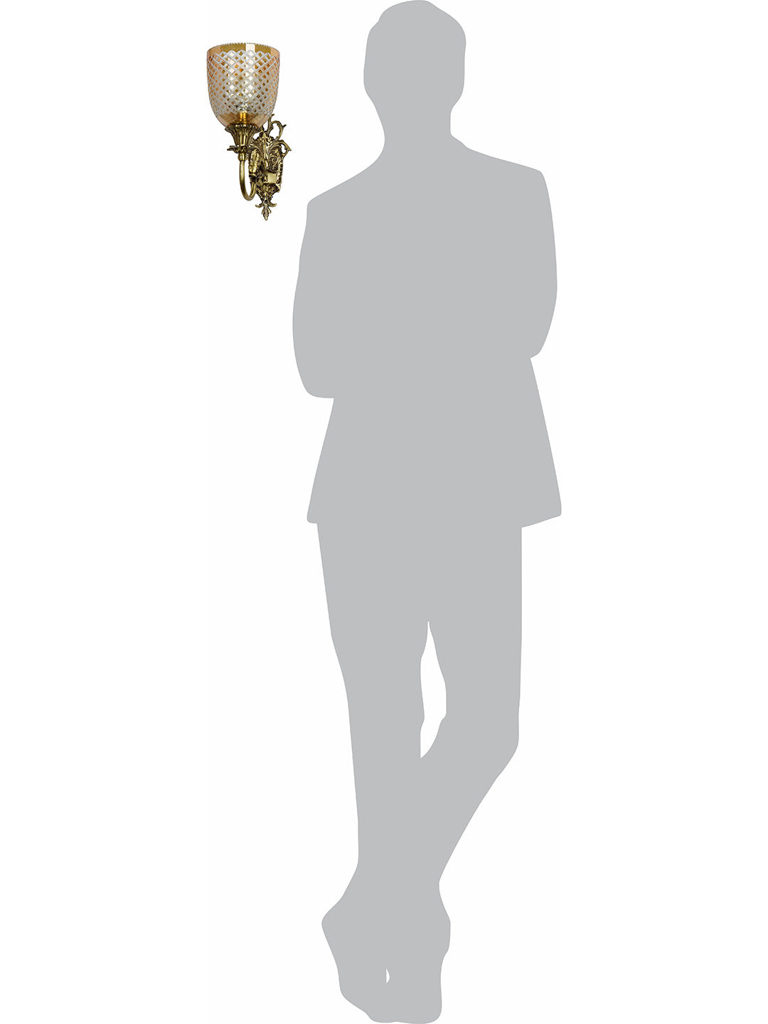 Brass Antique Glass Brass 1-Light Wall Sconce – 30.5 cm