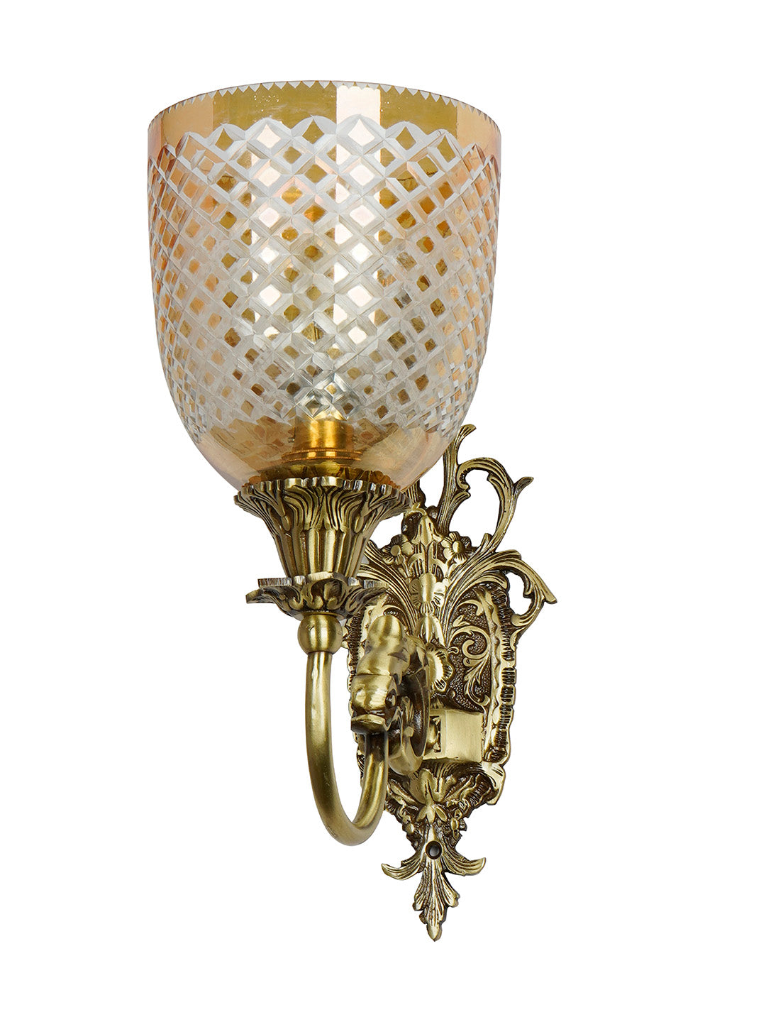 Brass Antique Glass Brass 1-Light Wall Sconce – 30.5 cm