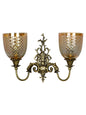 Brass Antique Glass Brass 2-Light Wall Sconce – 45.7 cm