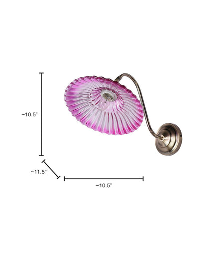 Pink Ribbed Glass 1-Light Wall Sconce – 26.7 cm