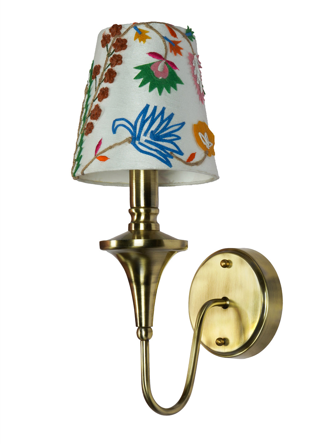 Brass Antique Fabric Brass 1-Light Wall Sconce – 40.6 cm