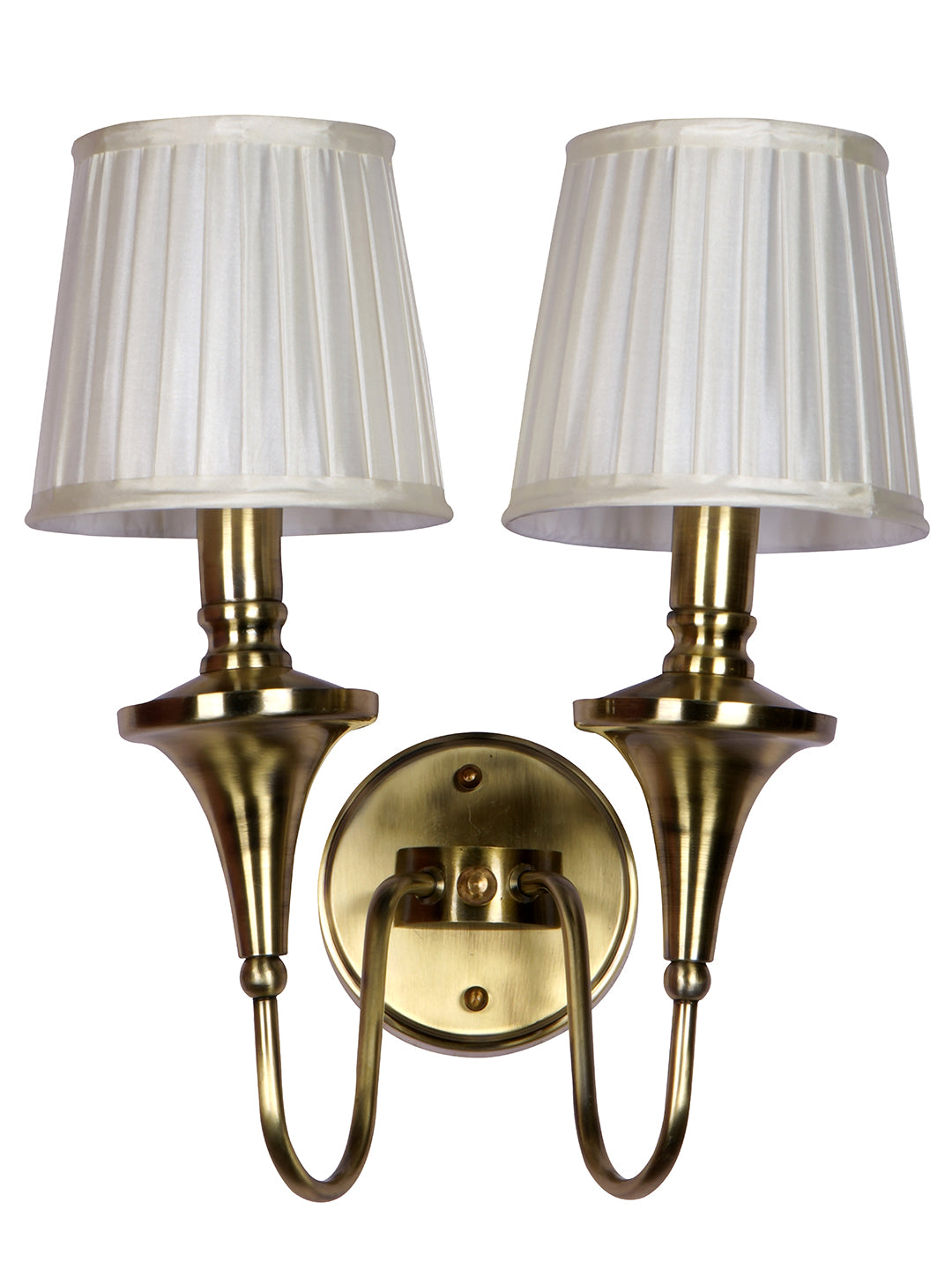 Brass Antique Fabric Brass 2-Light Wall Sconce – 39.4 cm