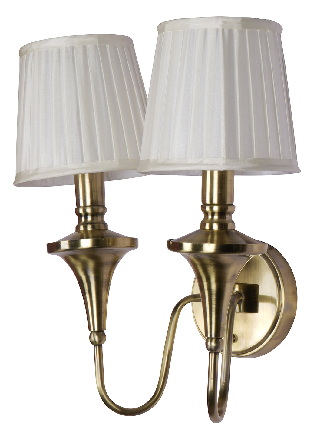 Brass Antique Fabric Brass 2-Light Wall Sconce – 39.4 cm