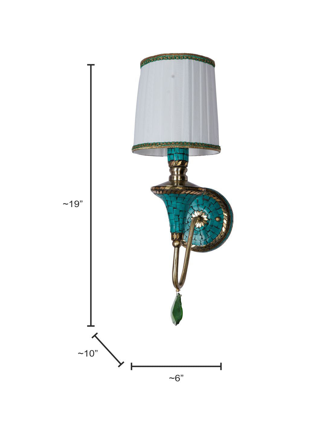 Green Stone Mild Steel 1-Light Wall Sconce – 48.3 cm