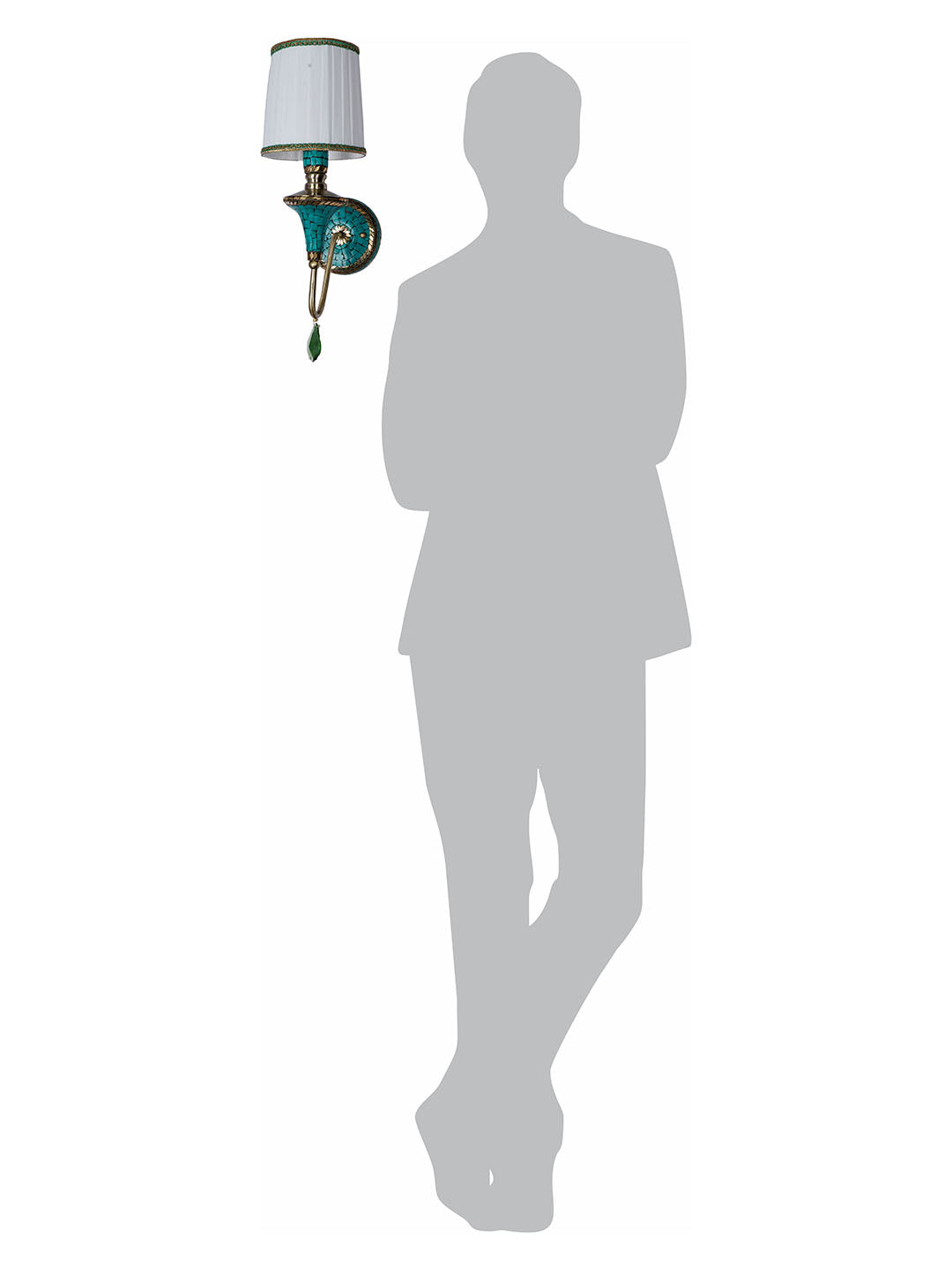 Green Stone Mild Steel 1-Light Wall Sconce – 48.3 cm