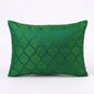 Shadow – Green Ogee Embroidered Cushion Cover | Poly Taffeta | 3 Sizes
