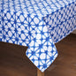 Blue & White Tie Dye Prism Print Cotton Tablecloth | 4 & 6 Seater Sizes