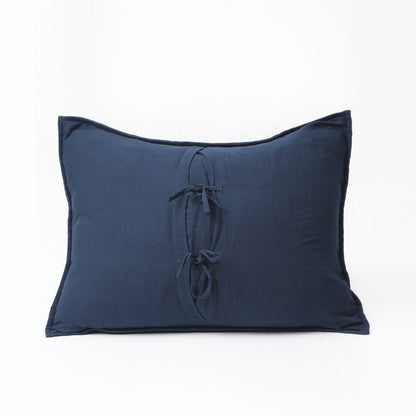 Indigo Kantha Quilted Bed Set | Hand Quilted 4-Layer Muslin Gauze | Twin, Queen & King