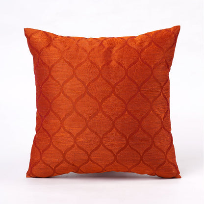 Shadow – Rust Ogee Embroidered Cushion Cover | Poly Taffeta | 3 Sizes
