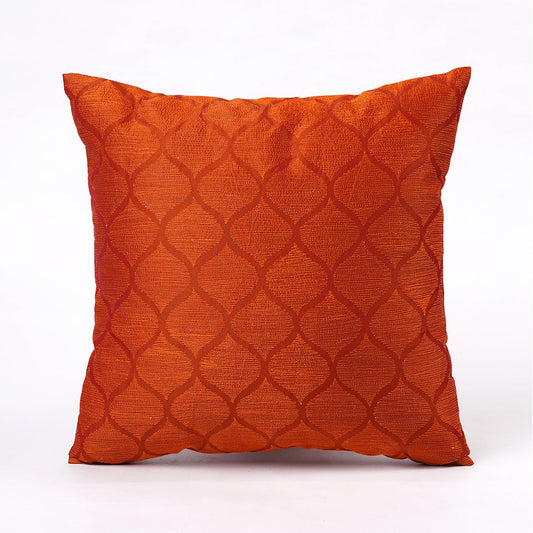 Shadow – Rust Ogee Embroidered Cushion Cover | Poly Taffeta | 3 Sizes