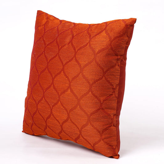 Rust Ogee Embroidered Pillow Cover – Shadow Collection Polytafetta Home Decor