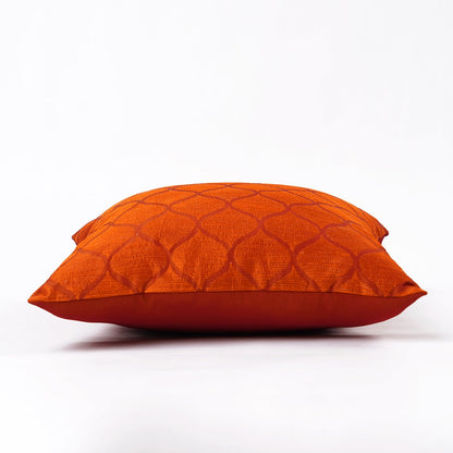 Rust Ogee Embroidered Pillow Cover – Shadow Collection Polytafetta Home Decor