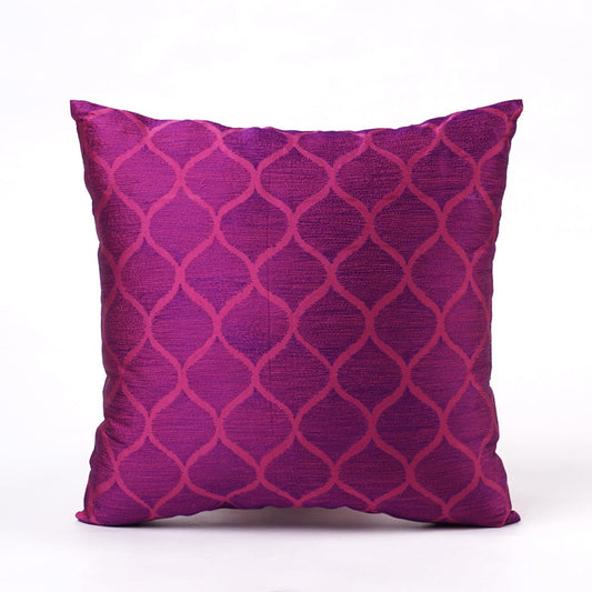 Shadow Magenta Ogee Embroidered Pillow Cover – Polytafetta Luxury Décor