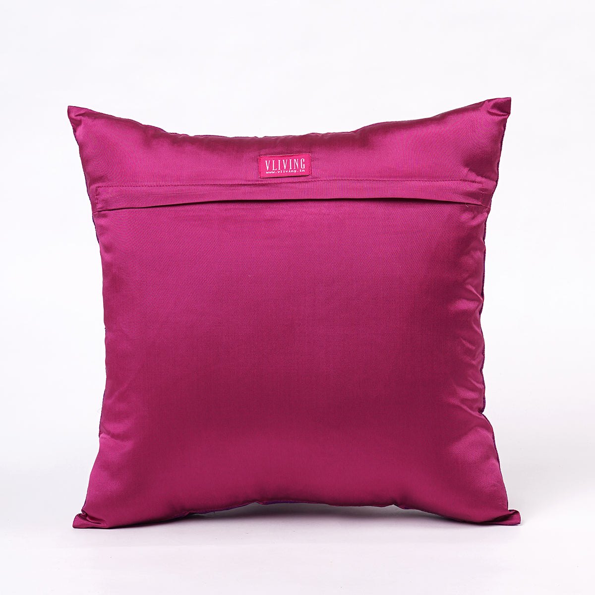 Shadow – Magenta & Purple Ogee Embroidered Cushion Cover | Poly Taffeta | 3 Sizes