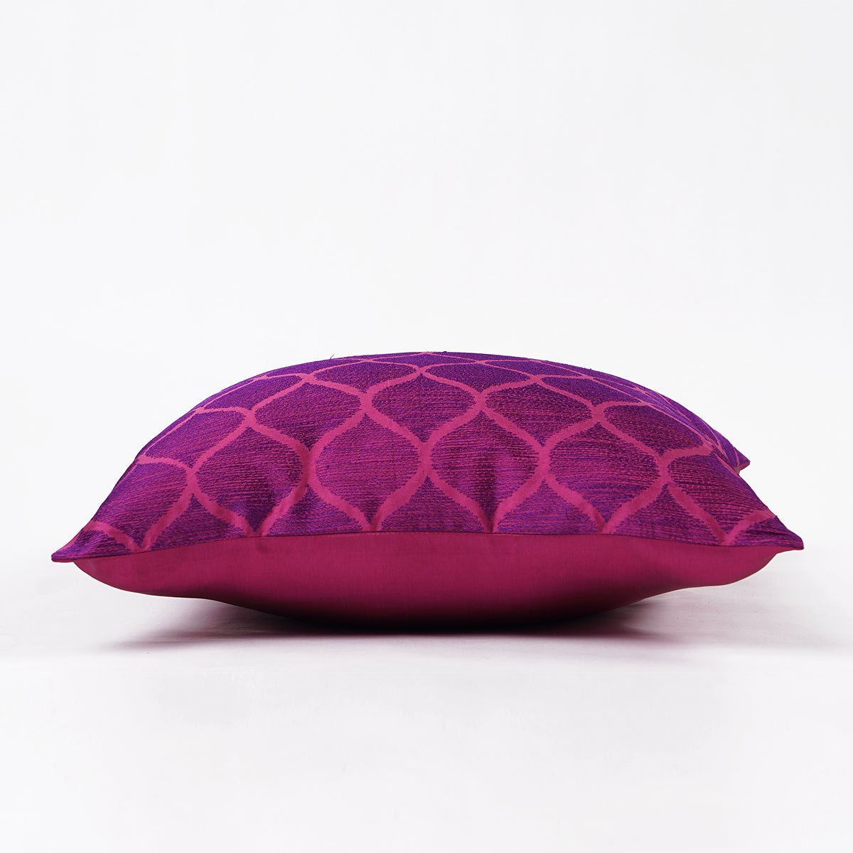 Shadow – Magenta & Purple Ogee Embroidered Cushion Cover | Poly Taffeta | 3 Sizes