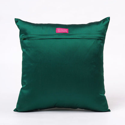 Shadow Green Ogee Embroidered Polytafetta Pillow Cover – 3 Sizes