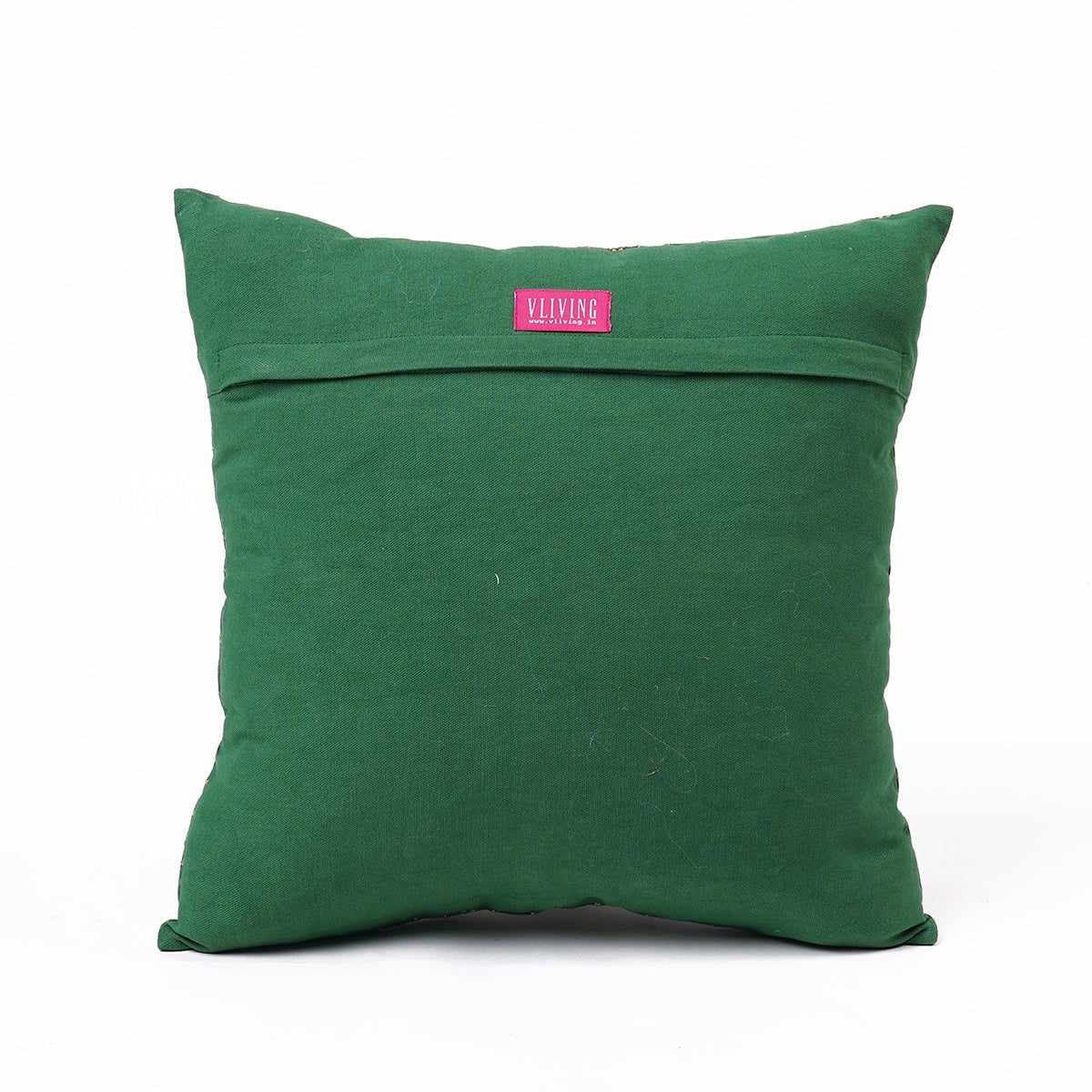 Shyrdak Tropical Green Cotton Cushion Cover with Embroidery