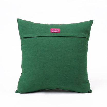 Shyrdak Tropical Green Cotton Cushion Cover with Embroidery