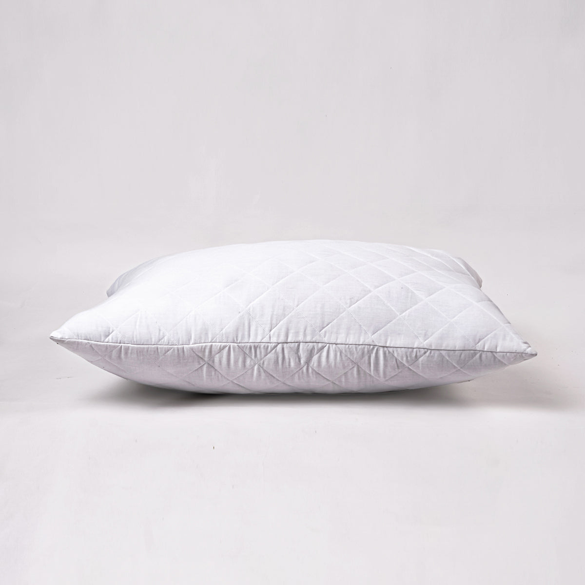 White Quilted Cotton Pillow Protector with Zipper – Multiple Sizes