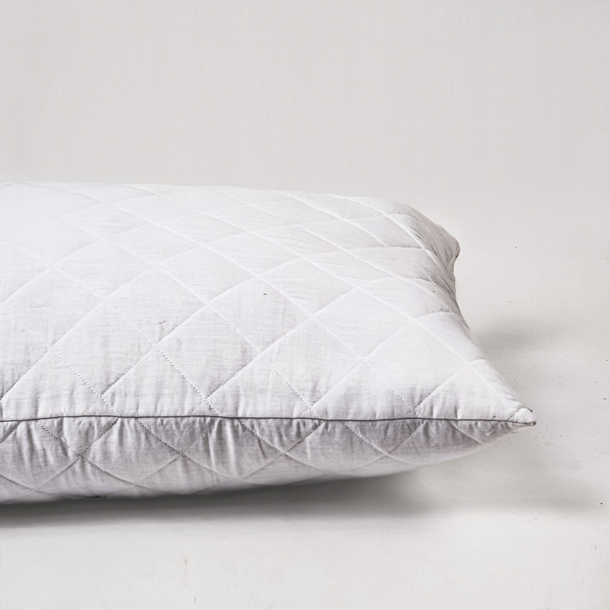 White Quilted Cotton Pillow Protector with Zipper – Multiple Sizes