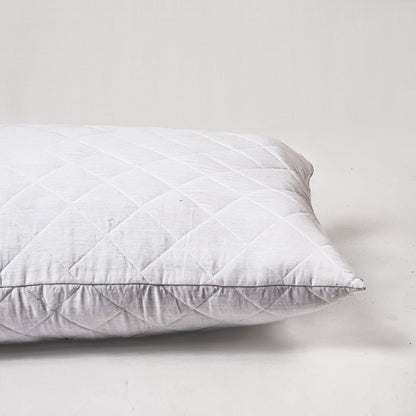 White Quilted Cotton Pillow Protectors with Zipper Closure | All Sizes