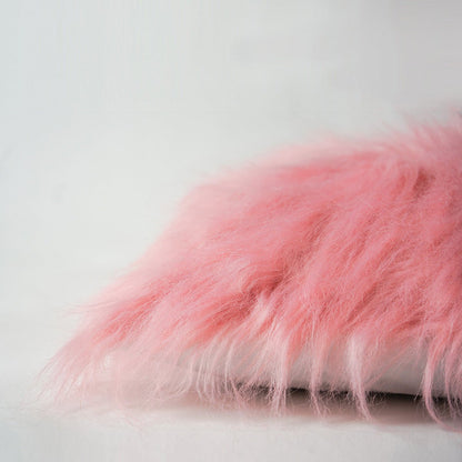 Blush Faux Fur Pillow Cover – Pile, Zip Closure, Various Sizes