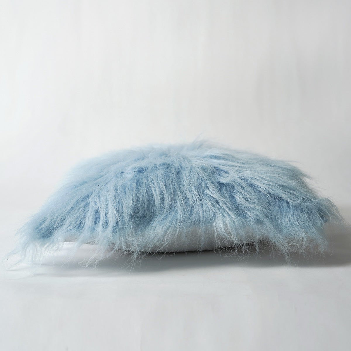 Blue Faux Fur Throw Pillow Cover – Plush Cushion Protector