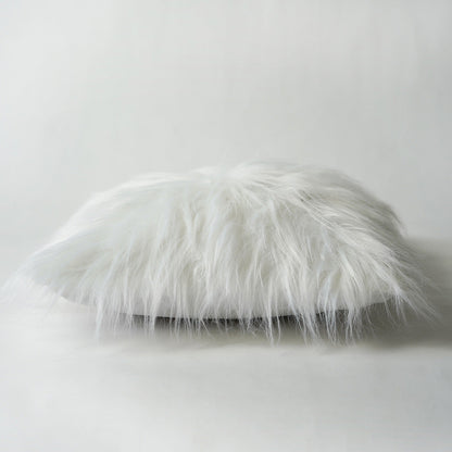 Plush White Faux Fur Pillow Cover – Luxurious Softness, Multiple Sizes