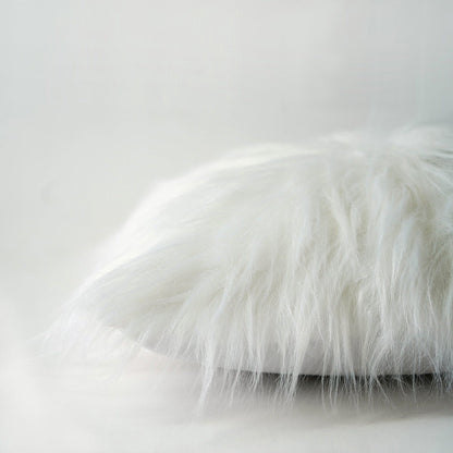 Plush White Faux Fur Pillow Cover – Luxurious Softness, Multiple Sizes
