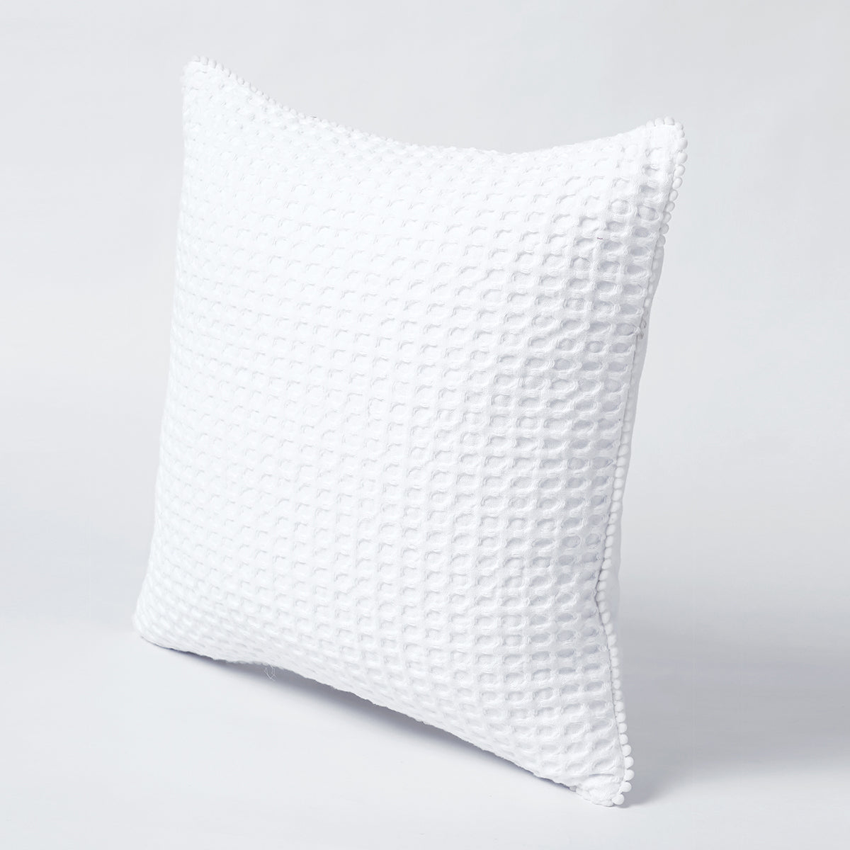 Natural White Waffle Cotton Pillow and Cushion Cover Set