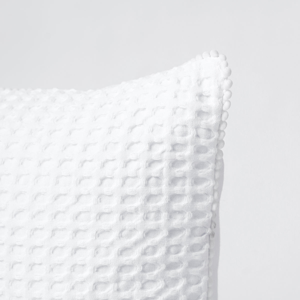 Natural White Waffle Cotton Pillow and Cushion Cover Set