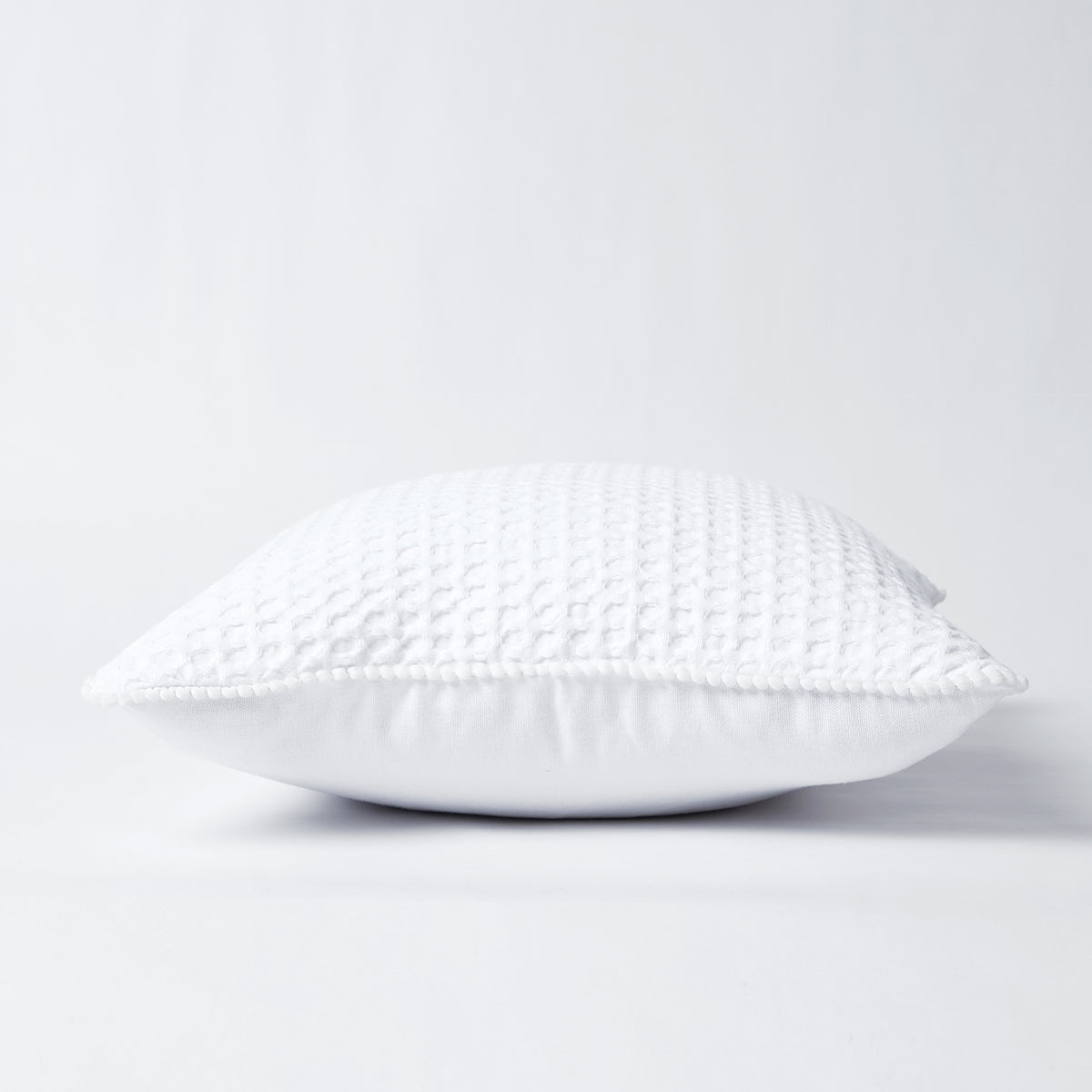 Natural White Waffle Cotton Pillow and Cushion Cover Set