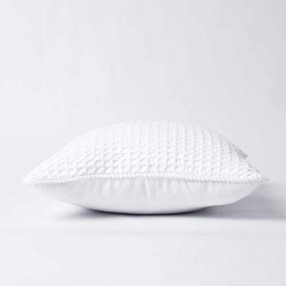 Natural White Waffle Cotton Pillow and Cushion Cover Set