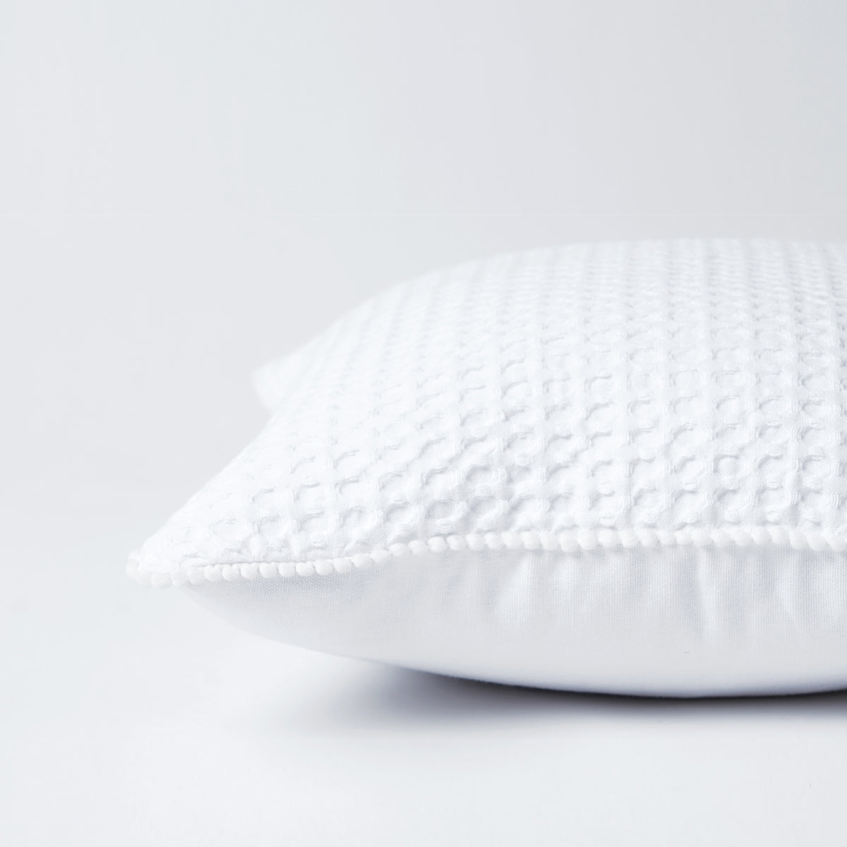 Natural White Waffle Cotton Pillow and Cushion Cover Set
