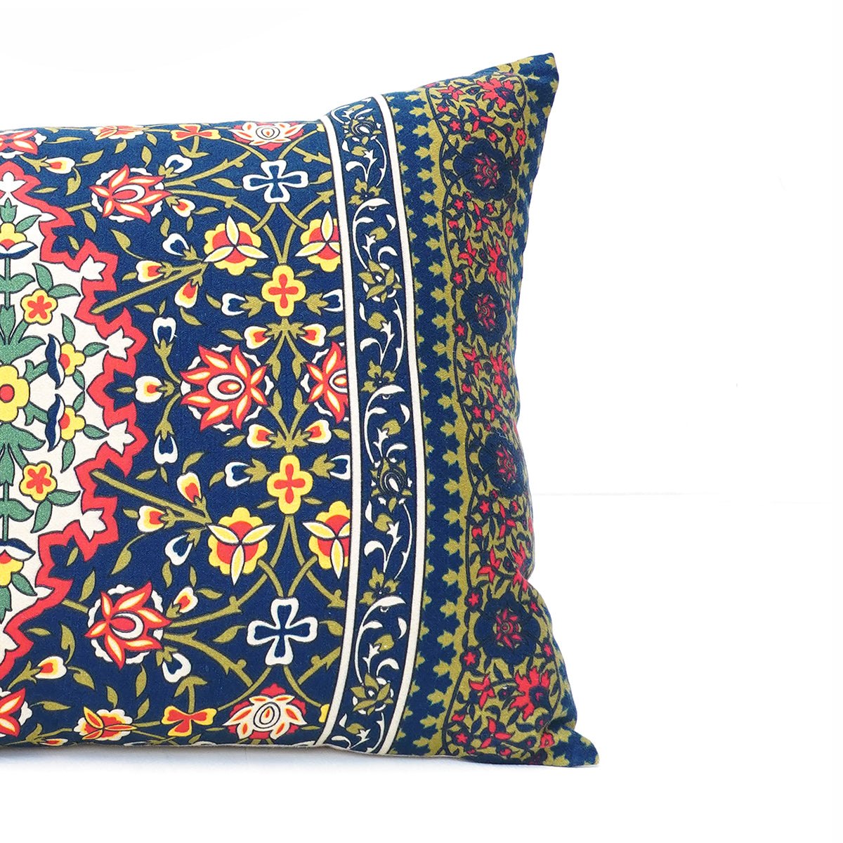 Persian Floral Cushion Cover in Jewel Tones | 14x21 Inch | Cotton Satin – II