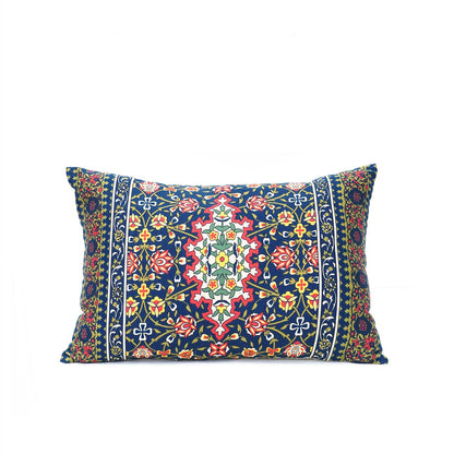 Persian Floral Cushion Cover in Jewel Tones | 14x21 Inch | Cotton Satin – II