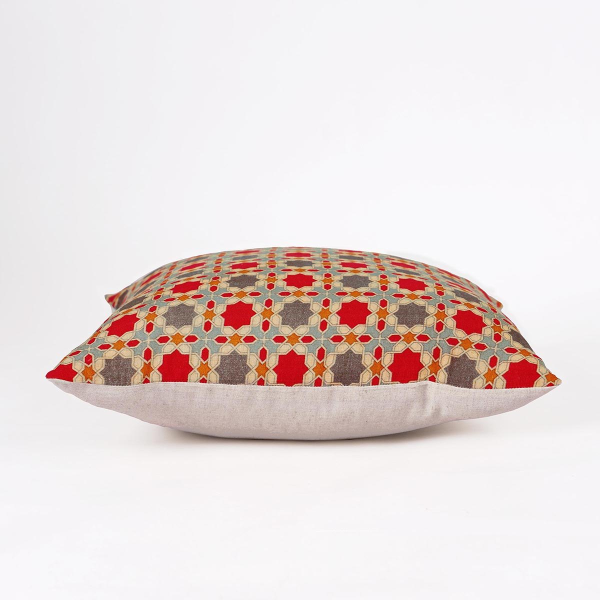 Zellij Geometric Pillow Cover – Earthy Cotton Blend, Multiple Sizes