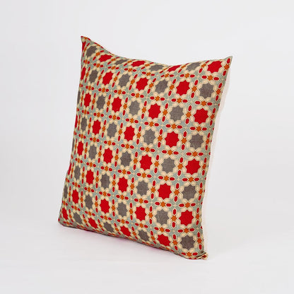 Zellij Geometric Pillow Cover – Earthy Cotton Blend, Multiple Sizes
