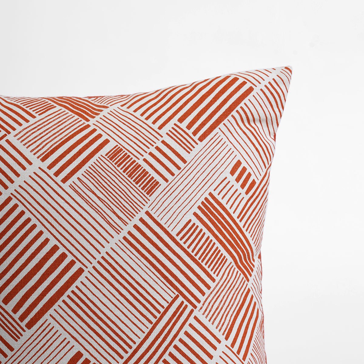 Modern Retro Terracotta Geometric Print Cushion Cover | Cotton | Multiple Sizes