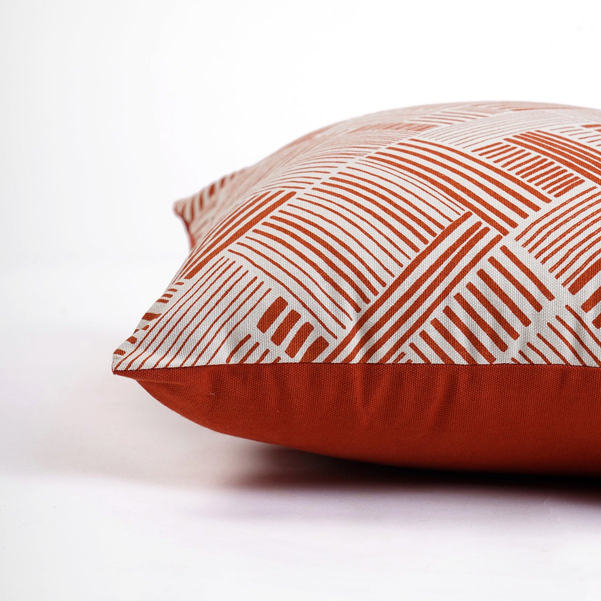 Modern Retro Terracotta Geometric Print Cushion Cover | Cotton | Multiple Sizes