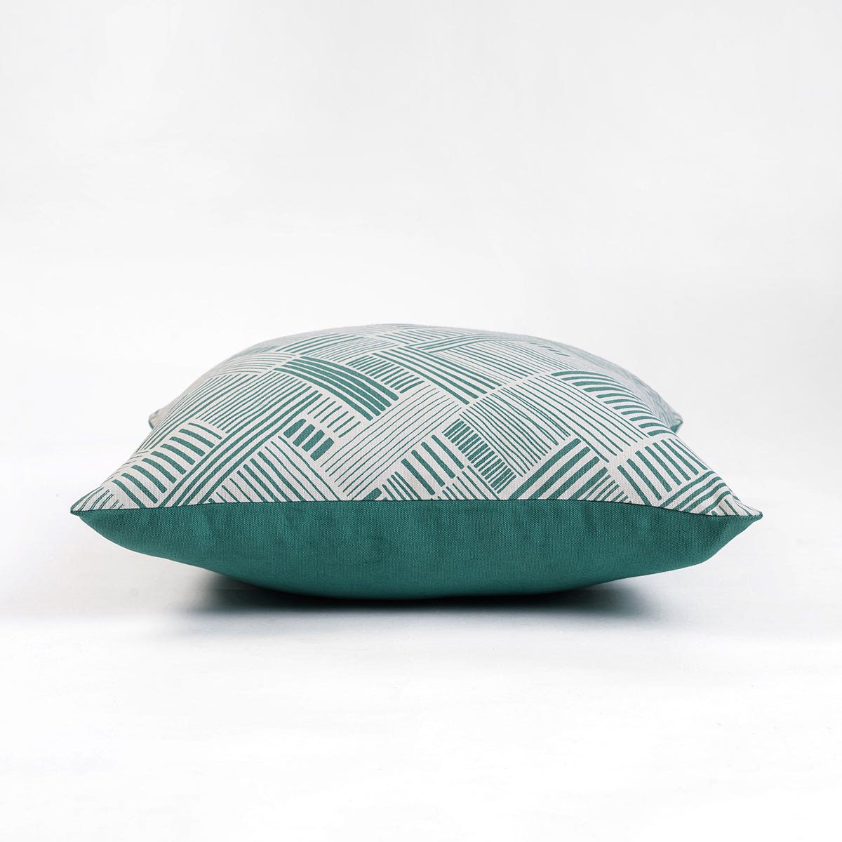 Aqua Green Geometric Throw Pillow Cover – Modern Retro Cotton
