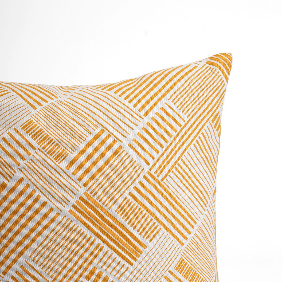 Modern Retro Mustard Yellow Geometric Print Cushion Cover | Cotton | Multiple Sizes